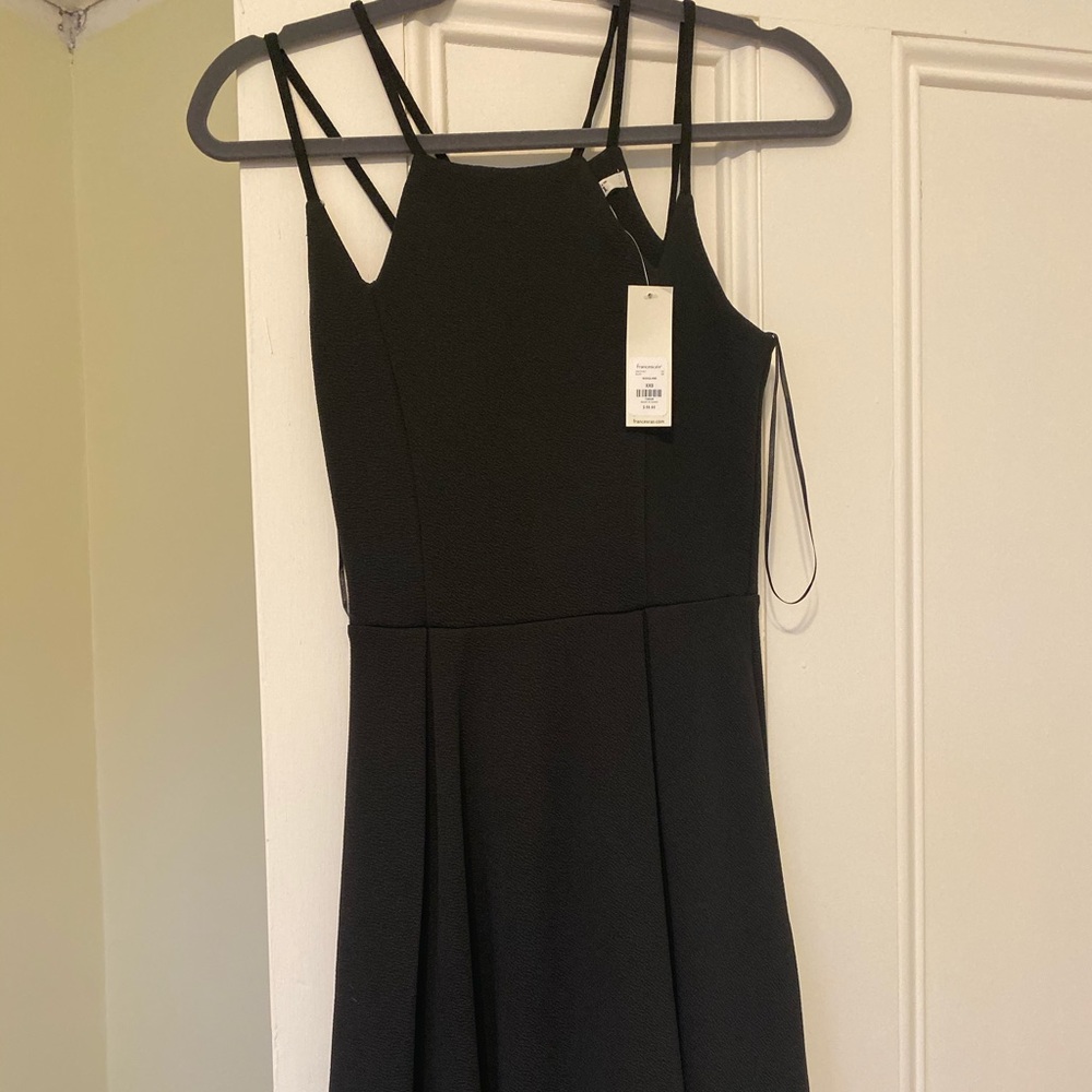 Sleeveless black strap dress